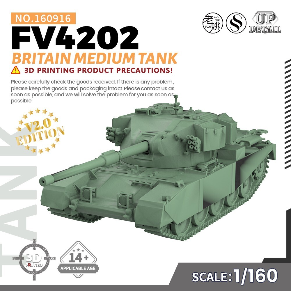 1/160 Military Model Kit Britain FV4202 Medium Tank | eBay