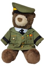 Build a Bear US Army Officer Uniform Retired Brown Teddy Bear Fifteen Inches