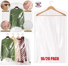 20  Clear Suit Cover Dust-proof Hanging Garment Storage Bag for Dress Clothes US