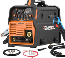 250A MIG Welder,6 in 1 Gas Mig/Gasless Flux Core/Stick/Lift Tig/Spot Welding/Spo