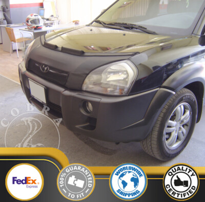 Carbon Fiber Look Hood Bra / Bonnet Bra For 2015-2020 Hyundai Tucson - Front End Protection From Rocks & Bugs