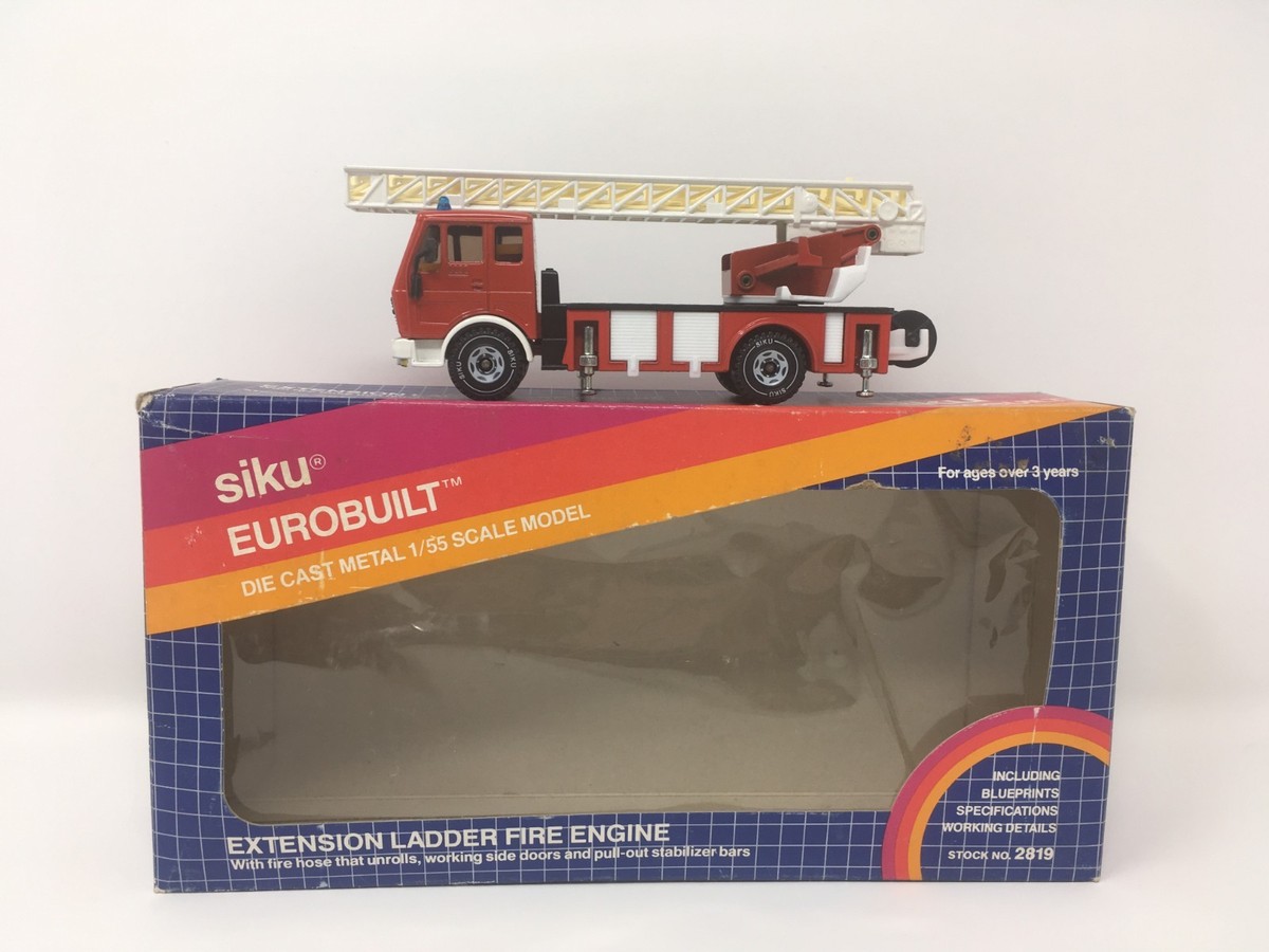 SIKU Eurobuilt Extension Ladder Fire Engine Truck 1/55 Scale #2819