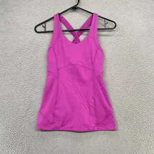Lululemon Tank Womens 4 Kanto Catch Me Magenta Pink Built in Bra Yoga Workout