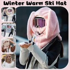 Winter Warm Ski Helmet Cover Cute Bunny Ears Hat Cycling Ski Ear Protection