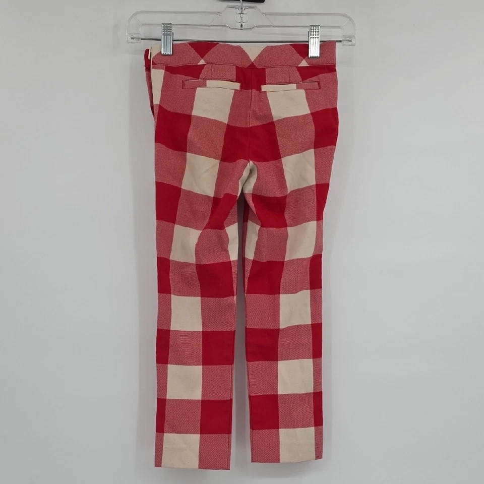 Pantalones Janie and Jack rojos y crema a cuadros para niños talla 6 Foto 4 de 4