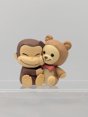 Japan Gashapon Curious George Give A Tight Hug Figure Series - George x Teddy