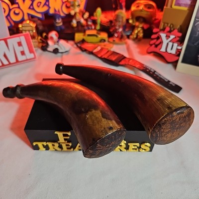 Antique Powder Horn Muzzle Loader Unknown Era 