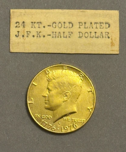 Nice Bicentennial 1976-1776 JFK Half Dollar 50 Cent US Coin 24K GOLD PLATED UNC