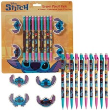 Disney Stitch Eraser  Mechanical Pencil Set   14-Piece Stationery Pack with ...