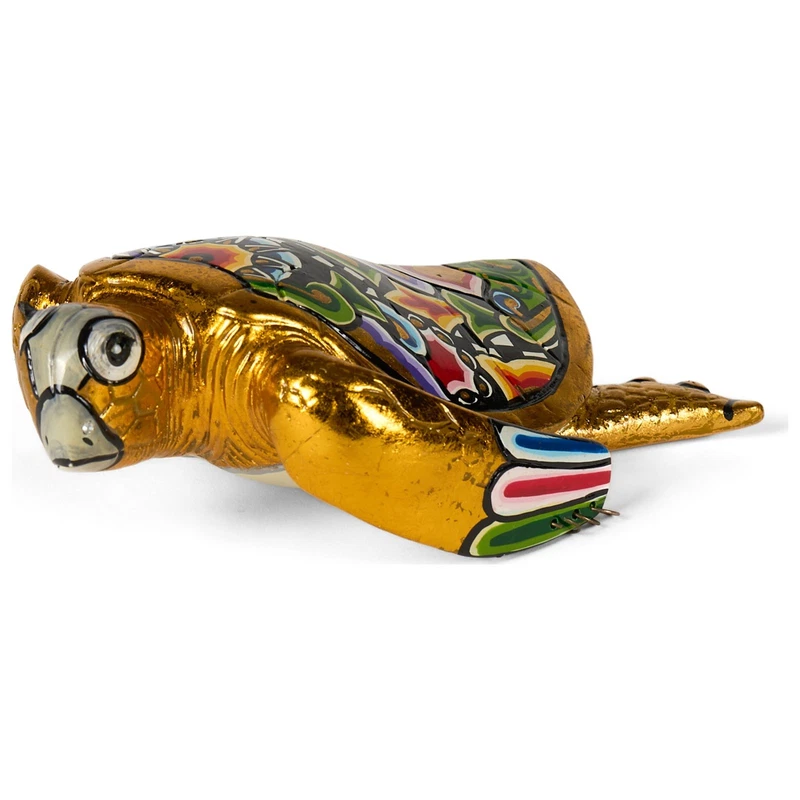 TARTARUGA Statua Scultura Tom's Drag 4386 Tilda M 20 cm Oro Pop Art Mare Arredo
