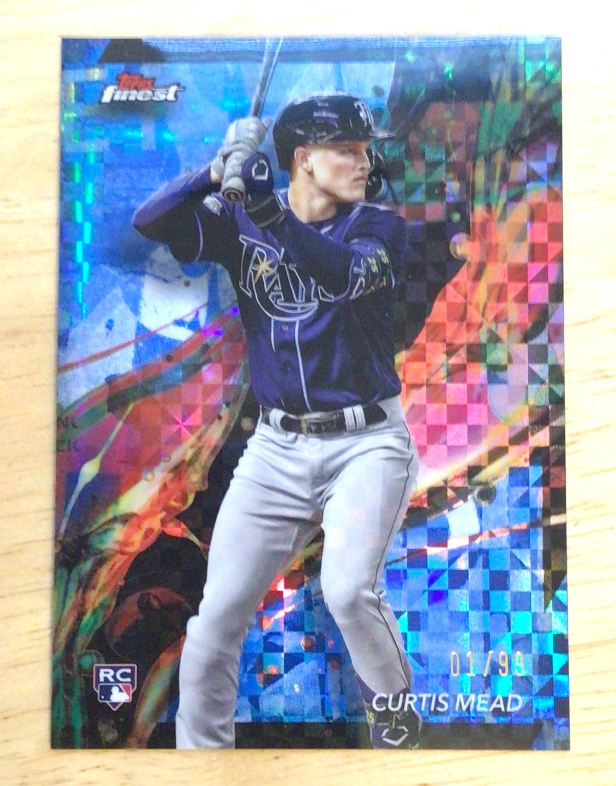 2024 Topps Finest Curtis Mead #78 Blue Checkerboard Refractor 01/99 RC BOOK END