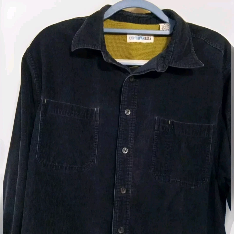 Camisa De Colección Para Hombre Canyon River Azul Pana Manga Larga Con Botones Talla L Foto 3 de 4