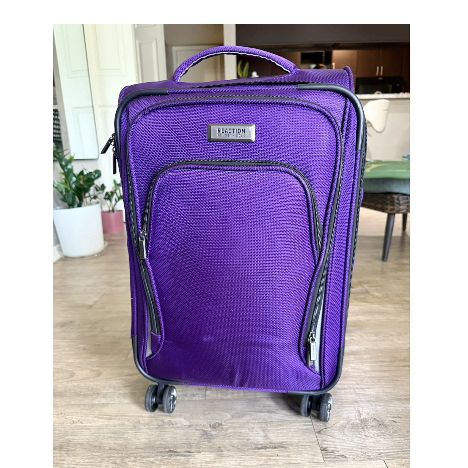 Kenneth Cole Reaction Purple Expandable Wheeled Carry-On Soft Luggage