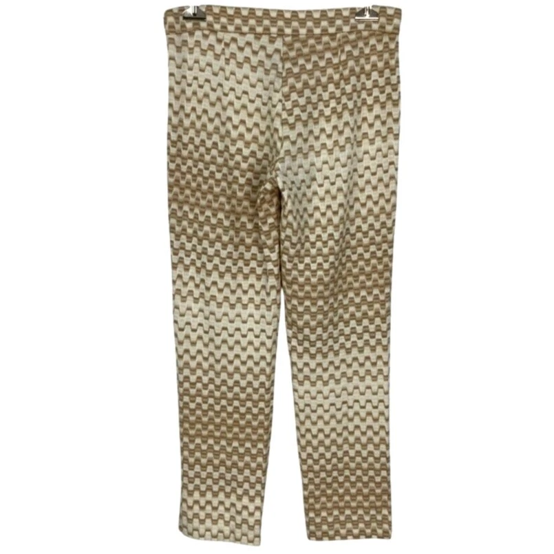 Pantalón Missoni Italia Tejido Pierna Recta Mod Chevron Beige Para Mujer Talla 4 Foto 2 de 4