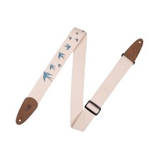 Leathers MC8U-006 2" cotton guitar strap with decorative print and suede ends...