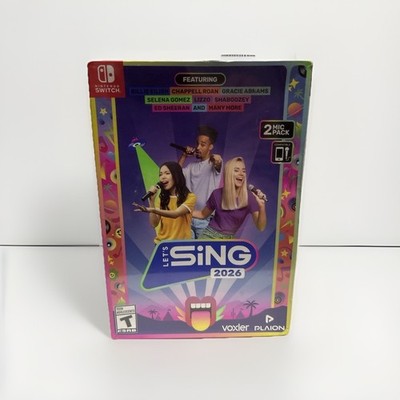 NEW Sealed Let s Sing 2026 Nintendo Switch 2 Mic Pack Karaoke Game Billie Eilish