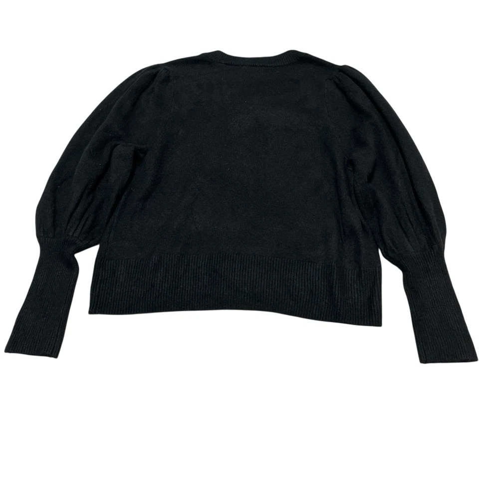 Cece Sweater Womens XL Black Plaid Bow Crew Neck Bell Sleeve Pullover Holiday - Image 3 of 4