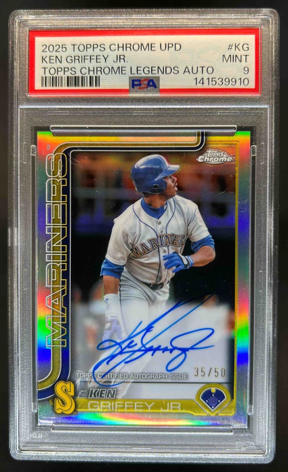 2025 Topps Chrome Update Ken Griffey Jr. Legends Auto #35/50 Mariners PSA 9