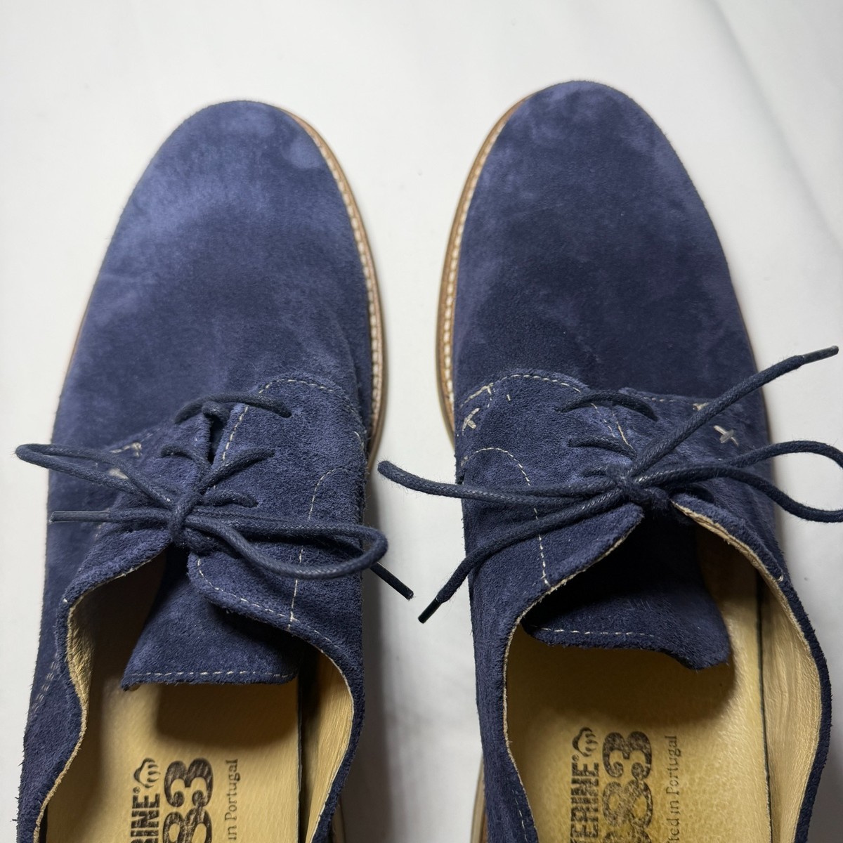 Wolverine 1883 Oxford Shoes Mens 11.5 Blue Suede Lace Up Leather Hand Made EUC Wolverine 1883 Men main image 4
