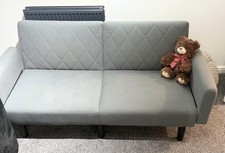 3 Seater Convertible Sofa Bed Folding Recliner Click Clack Couch Sleeper Settee