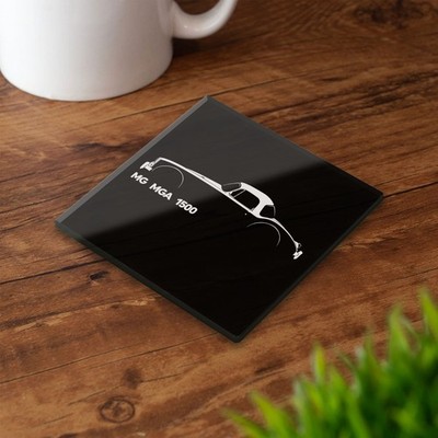 MG MGA 1500 Glasuntersetzer Set Silhouette British Car Geschenk LIZENZPRODUKT