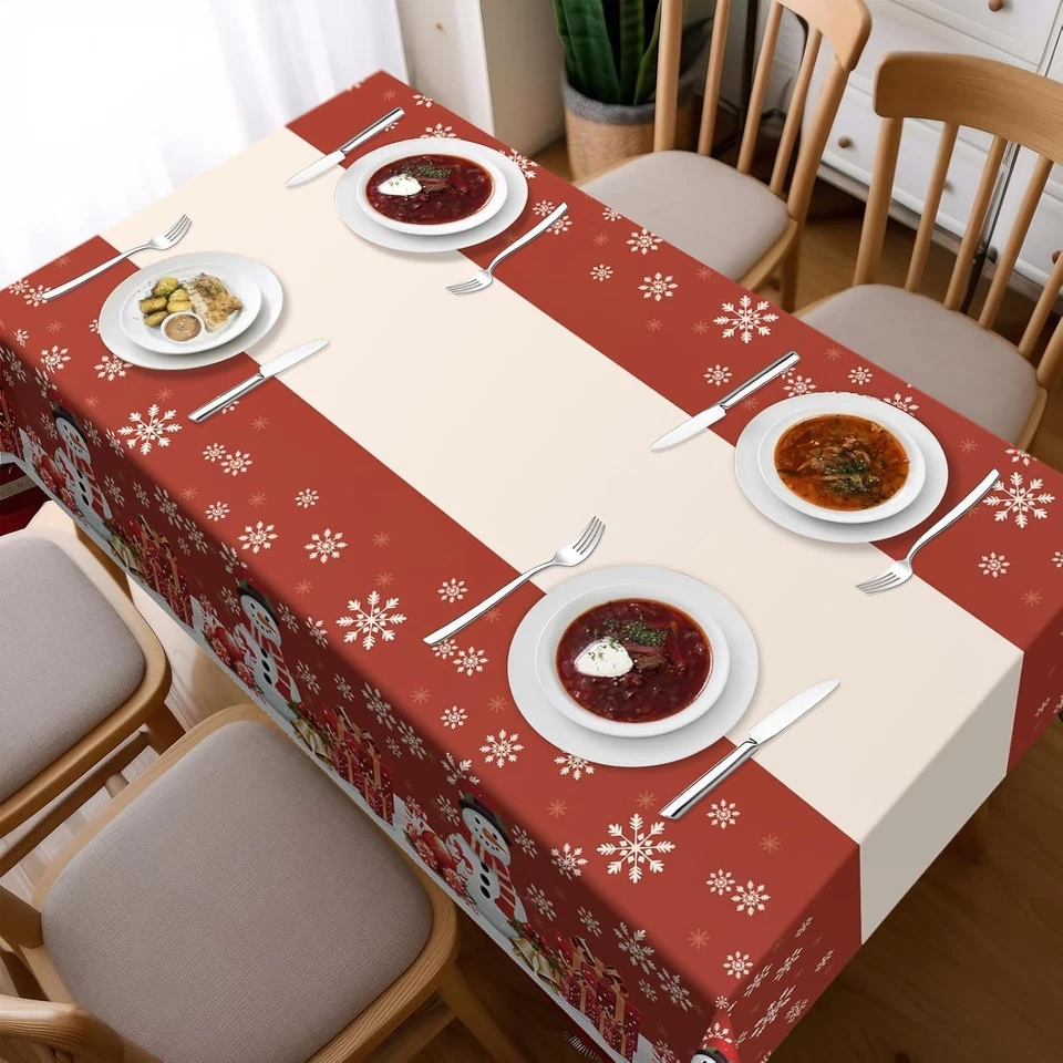 Christmas Plastic Tablecloths 3 Pack 54 x 108 Inches Holiday Party Decor - Image 4 of 4