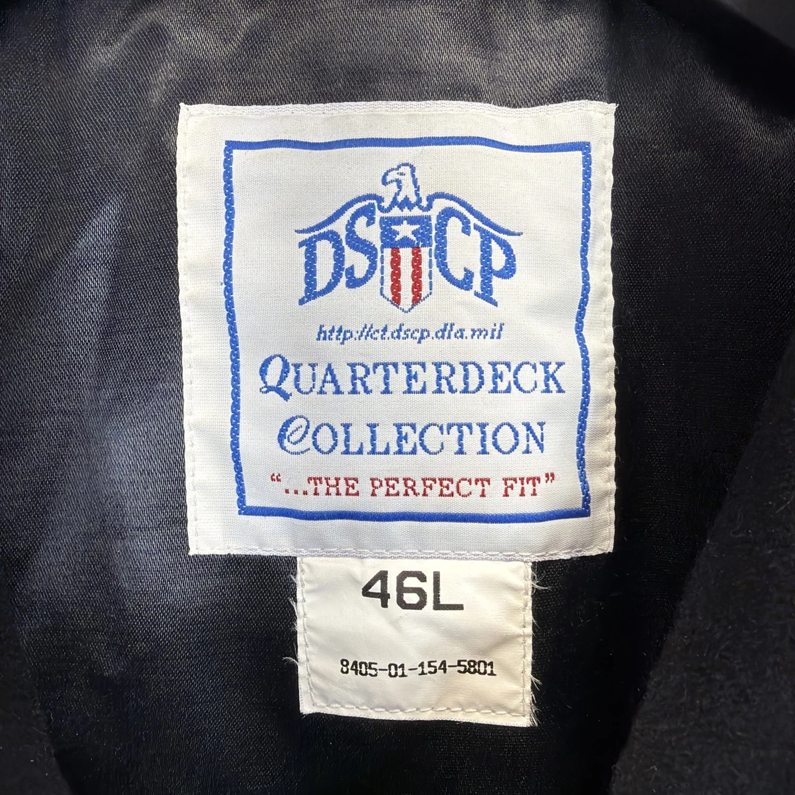 US Navy Issued Peacoat Military Authentic DSCP Thick Wool Men 46 L Black USN image 7