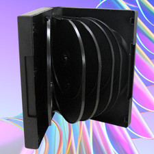 One Black 12 Disc DVD Cases with 5 Flip Trays and Outer Clear Sleeve
