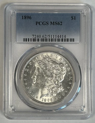 1896 Morgan Silver $1 Dollar Coin PCGS MS 62