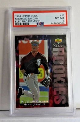 MICHAEL JORDAN Rookie 1994 Upper Deck Electric Diamond Star Blanc Sox #19 PSA 8 - Photo 1/3