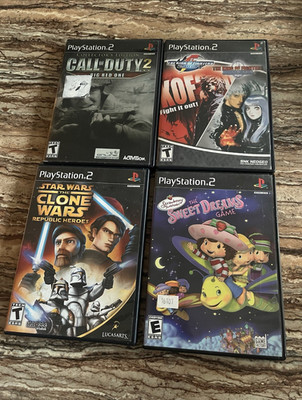 PlayStation 2 PS2 Game Lot 4: COD2 Big Red One, KOF 2001, Star Wars Clone Wars