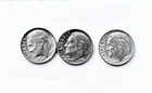LOT X 3 AU Roosevelt Dimes 1964(2), 1964-D(1)  90% FINE Silver Stacker