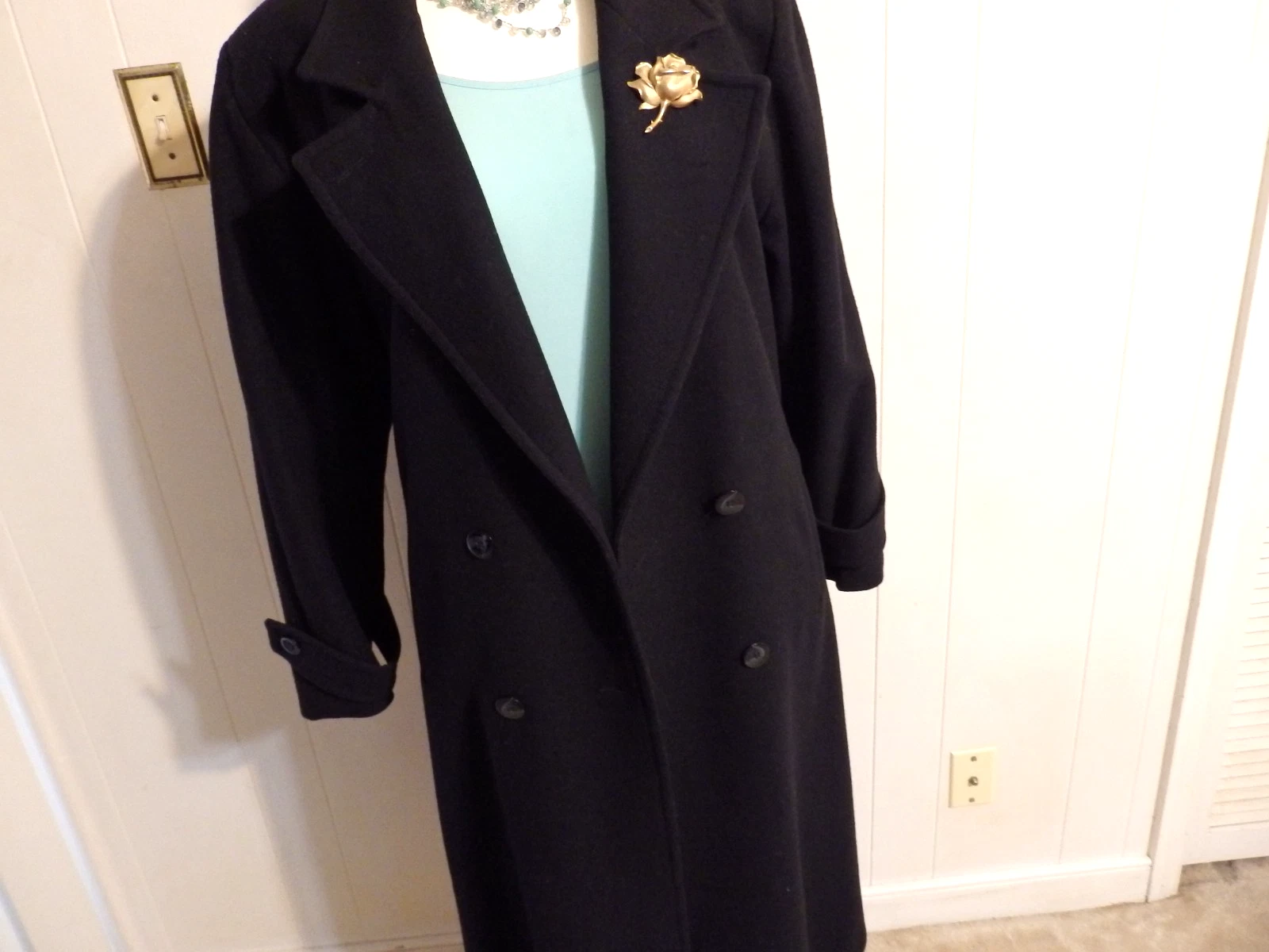 Wome XL 14 16 18 1X Coat Jacket Trench Button Wool Winter Long Black Collar Eve
Opens in a new windo