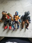 Vintage 1988 TMNT Figure Lot Rocksteady, Shredder, Bebop 3 Figures