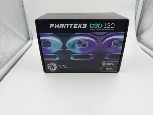 Phanteks D30-120 D-RGB 120mm Fan 3-Pack – Black Regular Airflow, Excellent