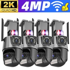 Dual Lens 4K WiFi Security Camera 8X Zoom Outdoor Home Night Vision CCTV PTZ