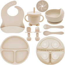 Silicone Baby Feeding Set  Baby Led Weaning Supplies Includes Suction Bowls and