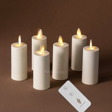 Luminara Flameless Battery Operated LED Votive Candles with Remote Ivory