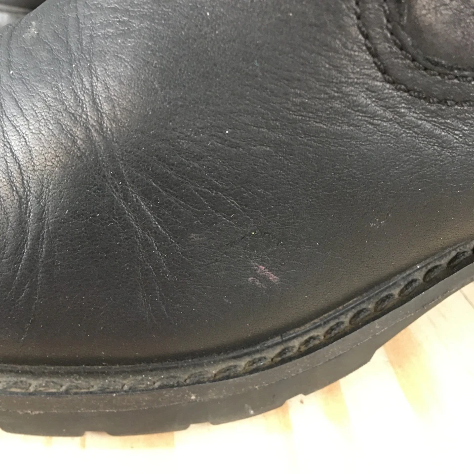 Timberland Botas Para Hombres 9 M Negro Montar Cuero Bota Alta Bolsillo con Cremallera 44379 Foto 4 de 4