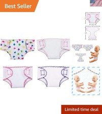 Charming 4-Pack Doll Diapers - Fits 14-18 Inch Dolls, Ideal for Pretend Play