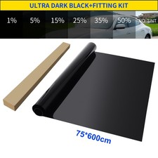 CAR WINDOW TINT FILM KIT TINTING SUPER DARK BLACK LIMO 1% 5% 15% 35% 75CM x 6M