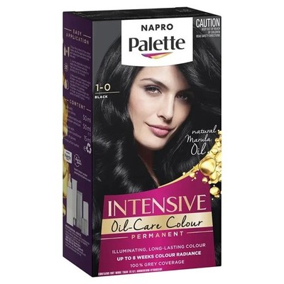 Napro Palette Permanent Intensive Creme Rich Lasting Colour Hair Dye 1.00 Black