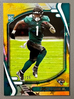 Travis Etienne Jr. 2021 Panini Absolute Rookie RC Gold Stars #112 Jaguars /25