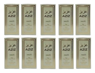 Ahsan Aziz Perfume Oil Roll On Attar Alcohol Free For Unisex 6ml Pack Of 10