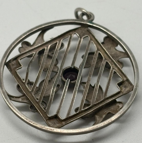 Srebrny wisiorek 900 z ametystem - Zdjęcie 5 z 8