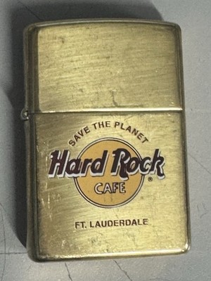 ZIPPO 1999 HARD ROCK CAFE FT.LAUDERDALE BRASS LIGHTER UNFIRED IN BOX C435