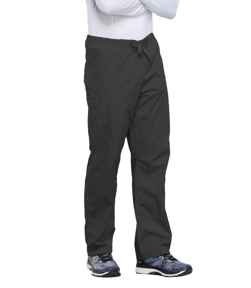 Scrubs Cherokee Workwear Men's Drawstring Pant 4100 PWTW Pewter Free Shipping - Image 2 of 4