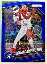 Dijonai Carrington 2025 Panini Prizm WNBA Blue Velocity Prizm #9 Minnesota Lynx