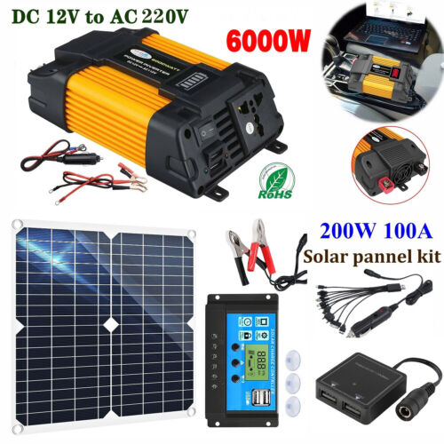 220V Solar Power Kit with Inverter Generator Battery Charger Home Grid System - Afbeelding 1 van 19
