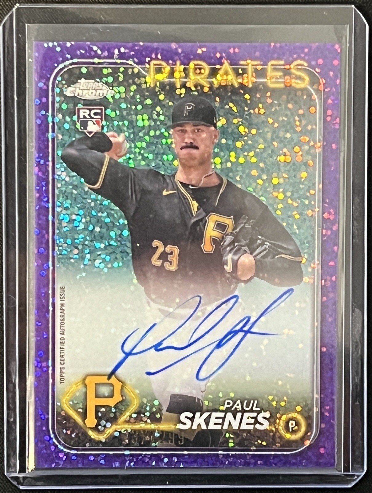 Paul Skenes 2024 Topps Chrome Update RAPS Autographs Purple Speckle